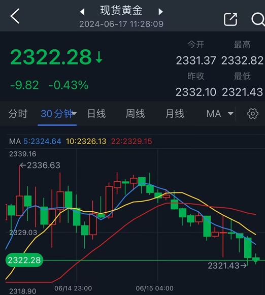 近10天黄金价格走势图分析